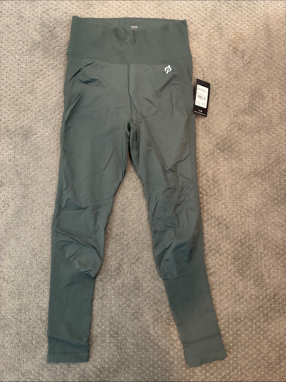 Peloton Women’s Green High-Waist Ribbed Leggings